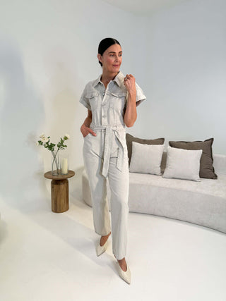 Tami Denim Jumpsuit - Light Grey Wash