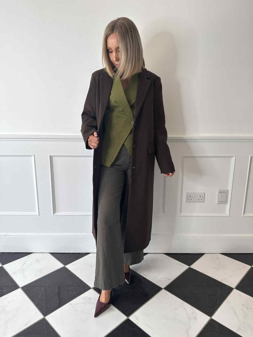 Solo Long Sleeve Coat - Coffee Bean