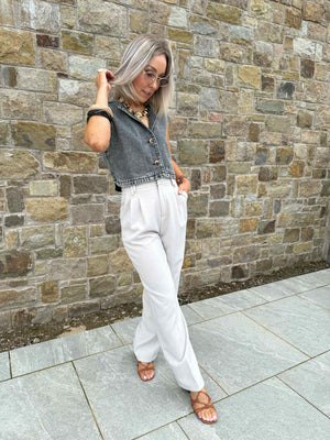 Yaz Denim Waistcoat - Washed Black