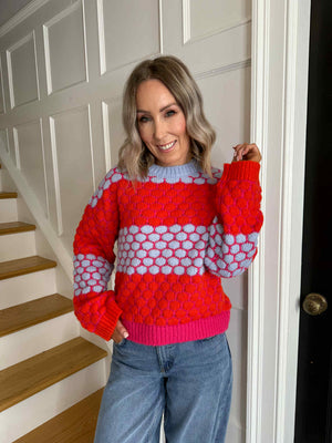 Janel Knit - Beetroot/Lavender & Orange