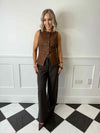 Rakel Suede Waistcoat - Brown