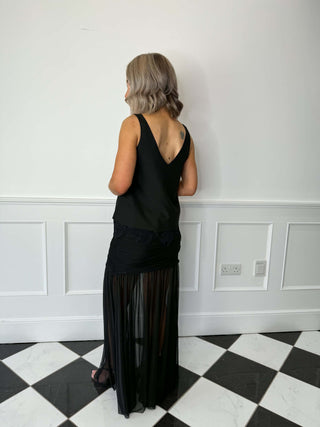 Rosi Lace Trim Top - Black