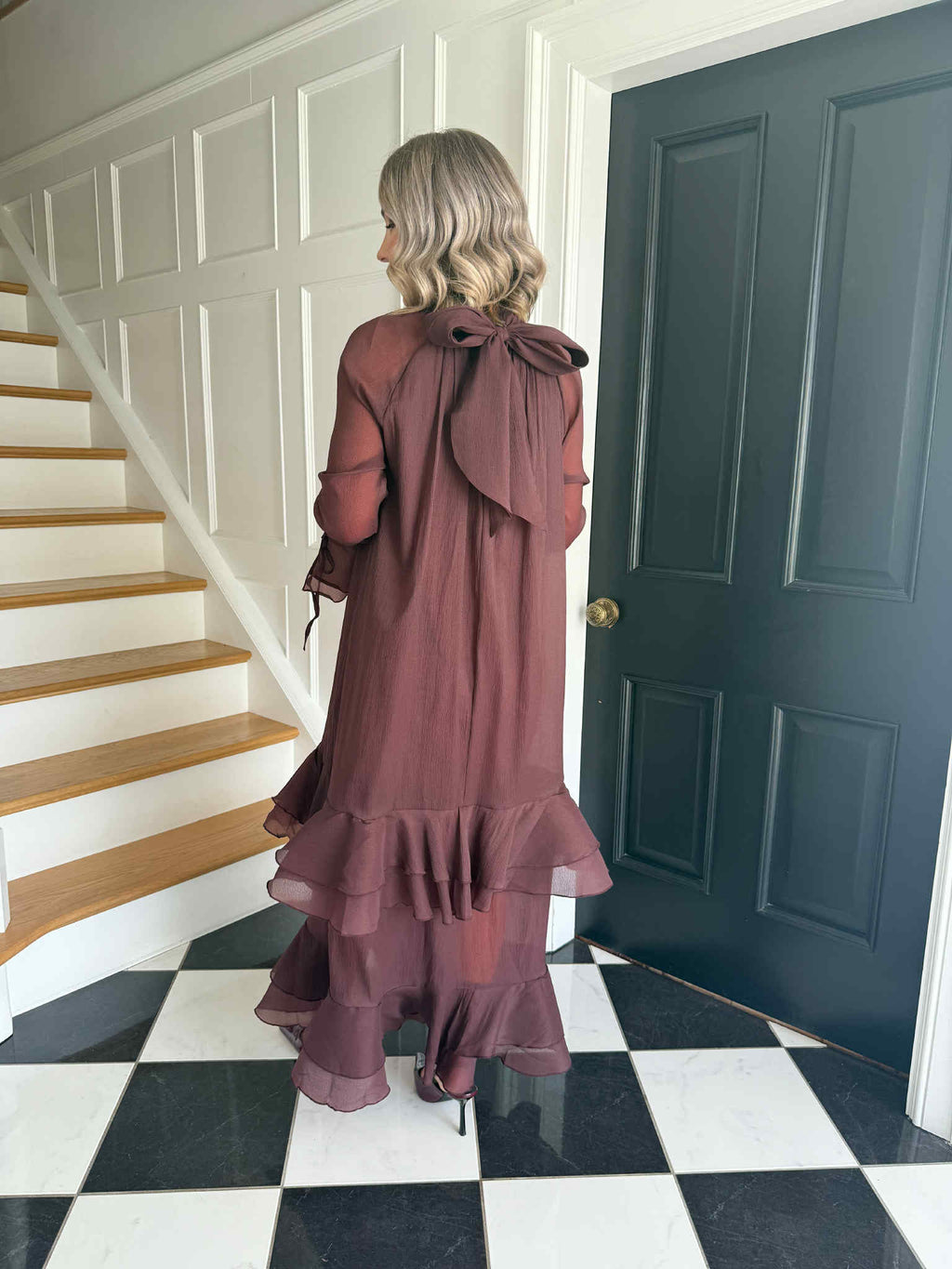 Brea Long Chiffon Dress - Plum