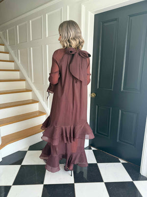 Brea Long Chiffon Dress - Plum