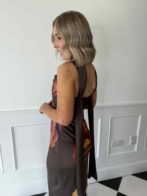Keisha Scarf Maxi Dress - Autumn Floral