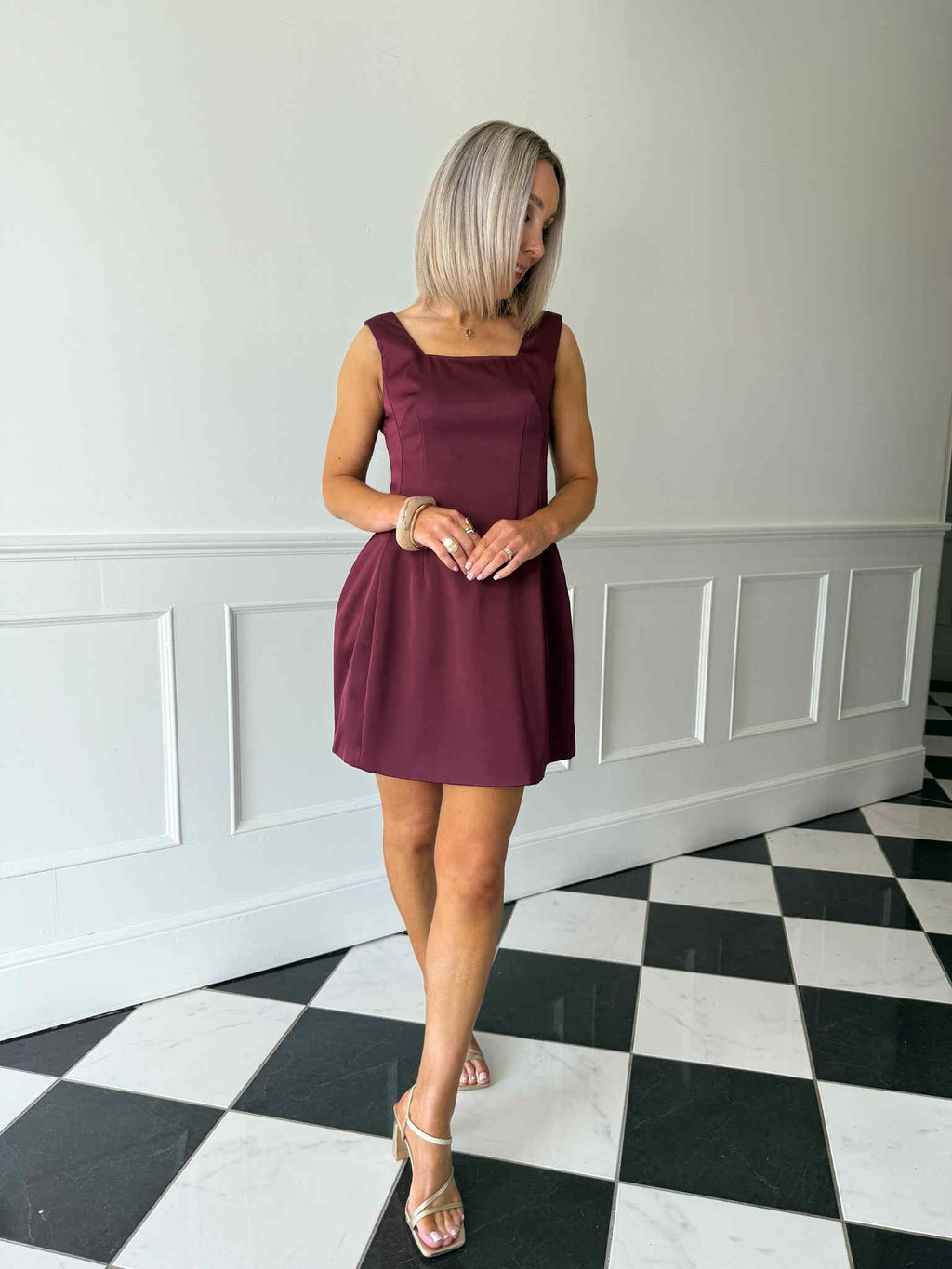 Courtney Bow Dress - Plum
