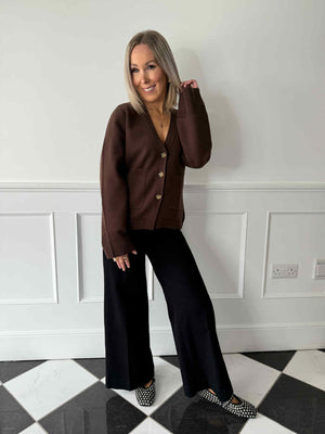 Lizzy Cardigan - Coffee