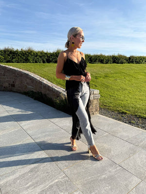 Reo Longline Mesh Cami Top - Black