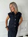 Jaf Sleeveless Denim Vest - Dark Denim