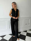 Ruby Crossover Back Waistcoat - Black