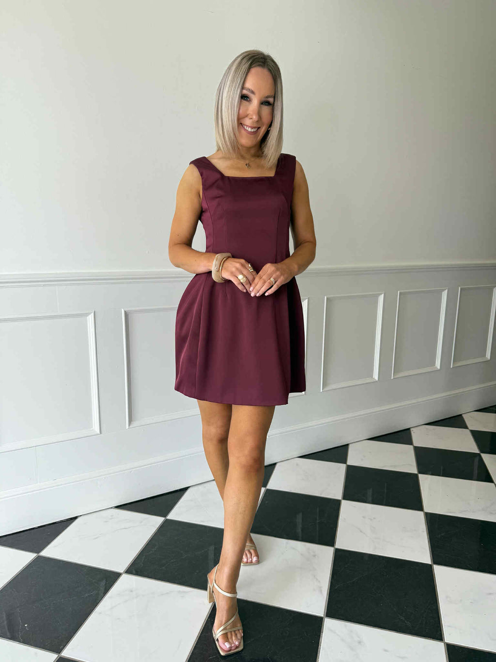 Courtney Bow Dress - Plum