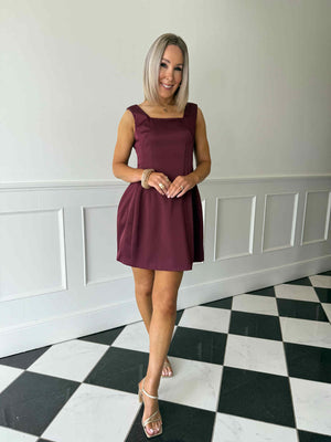 Courtney Bow Dress - Plum