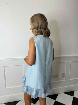 Rudy Embellished Collar Mini Dress - Blue