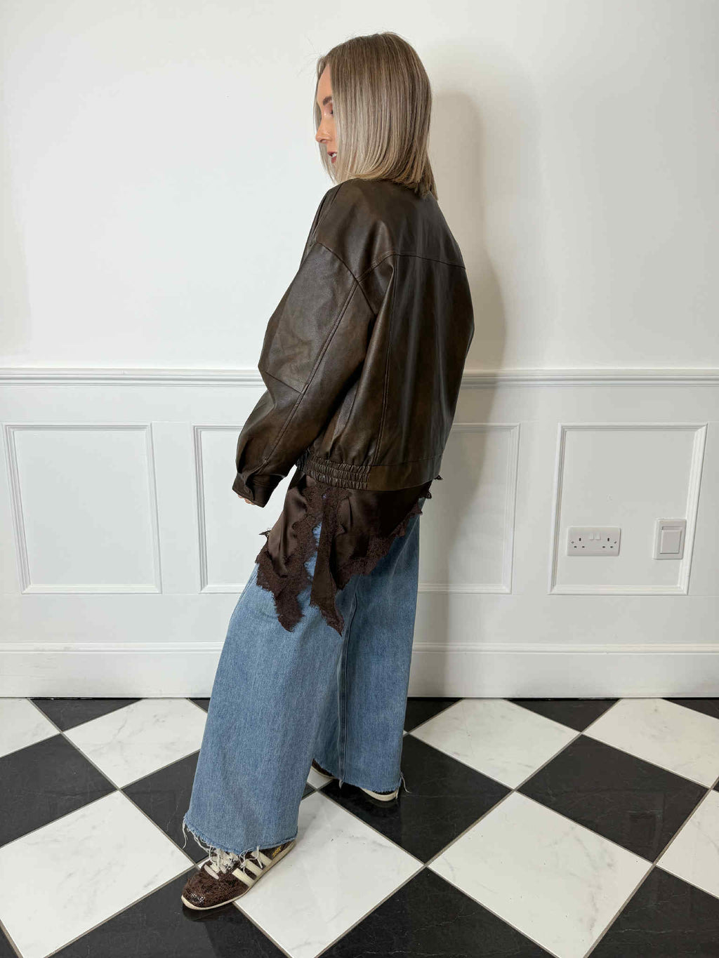 Sammie PU leather Jacket - Brown