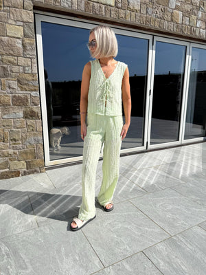 Tobine Tie Waistcoat - Lime Green