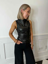 Dandy PU Sleeveless Top - Black