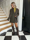 Nessa Crossover Back Blazer - Chocolate