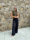 Sadie Palazzo Jeans - Dark Denim