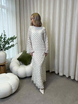 Elba Long Sleeve Maxi Dress - Cloud Dancer