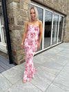 Jenna Floral Printed Dress - Rose
