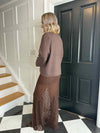 Cara Lace Maxi Skirt - Brown