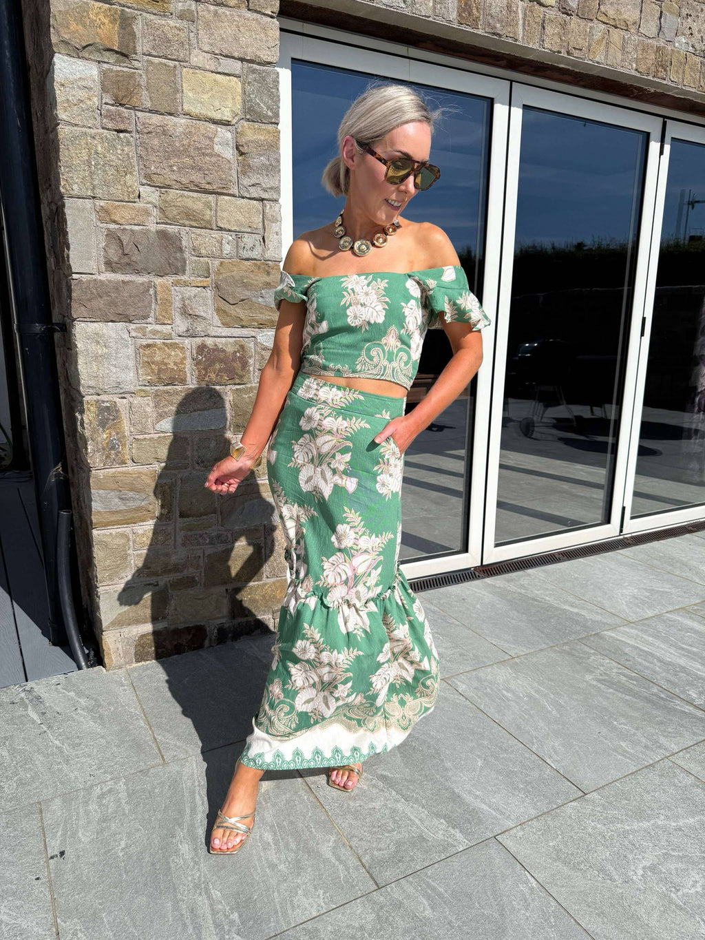 Blossom Green Floral Print Top