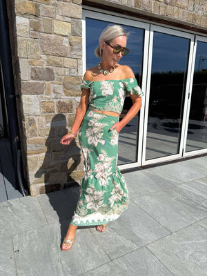 Blossom Green Floral Print Top