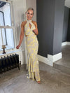 Nova Maxi Dress - Lemon and Beige Floral