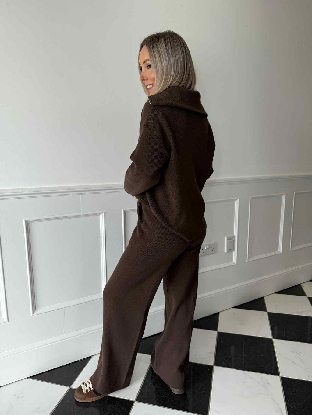 Cassie Knit Trousers - Coffee