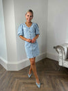 Feline Denim Dress - Light Blue