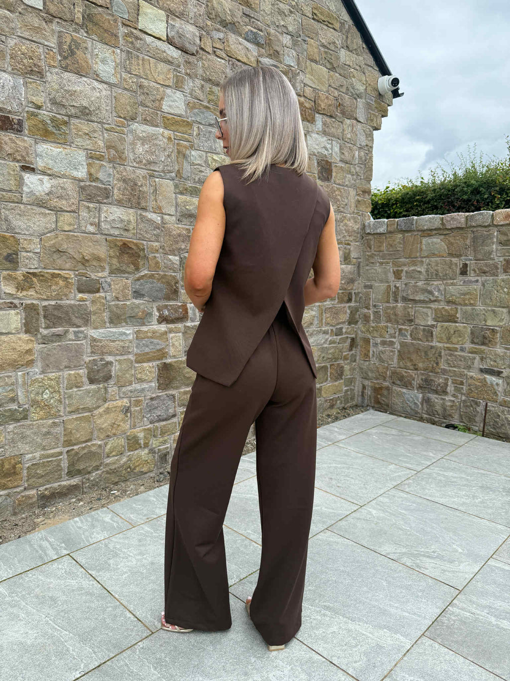 Ruby Crossover Back Waistcoat - Brown
