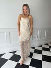 Frida Lace Cami Midi Dress - Blue Lace