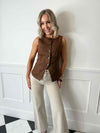 Rakel Suede Waistcoat - Brown