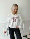 Aston V-Neck Sweater - Light Grey
