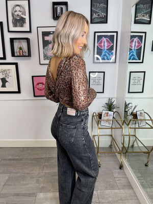 Olivia Sequin Top - Gold Leopard