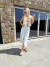 Viviene Long Skirt - Light Blue Denim