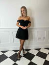 Kali Bardot Mini Dress - Black