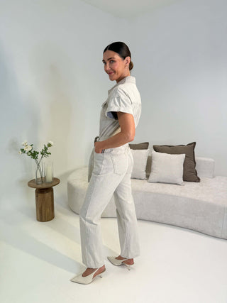 Tami Denim Jumpsuit - Light Grey Wash