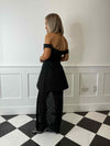 Kali Bardot Mini Dress - Black