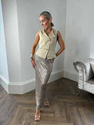 Shakira Sequin Skirt - Metallic