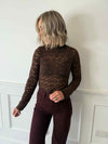 Cate High Neck Top - Brown