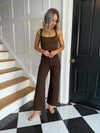 Kora High Waist Wide Leg Jeans - Brown