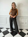 Rakel Suede Waistcoat - Brown
