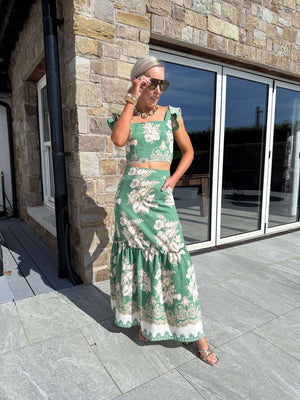 Blossom Green Floral Print Top