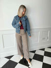 Juo High Waisted Trousers - Brown Check