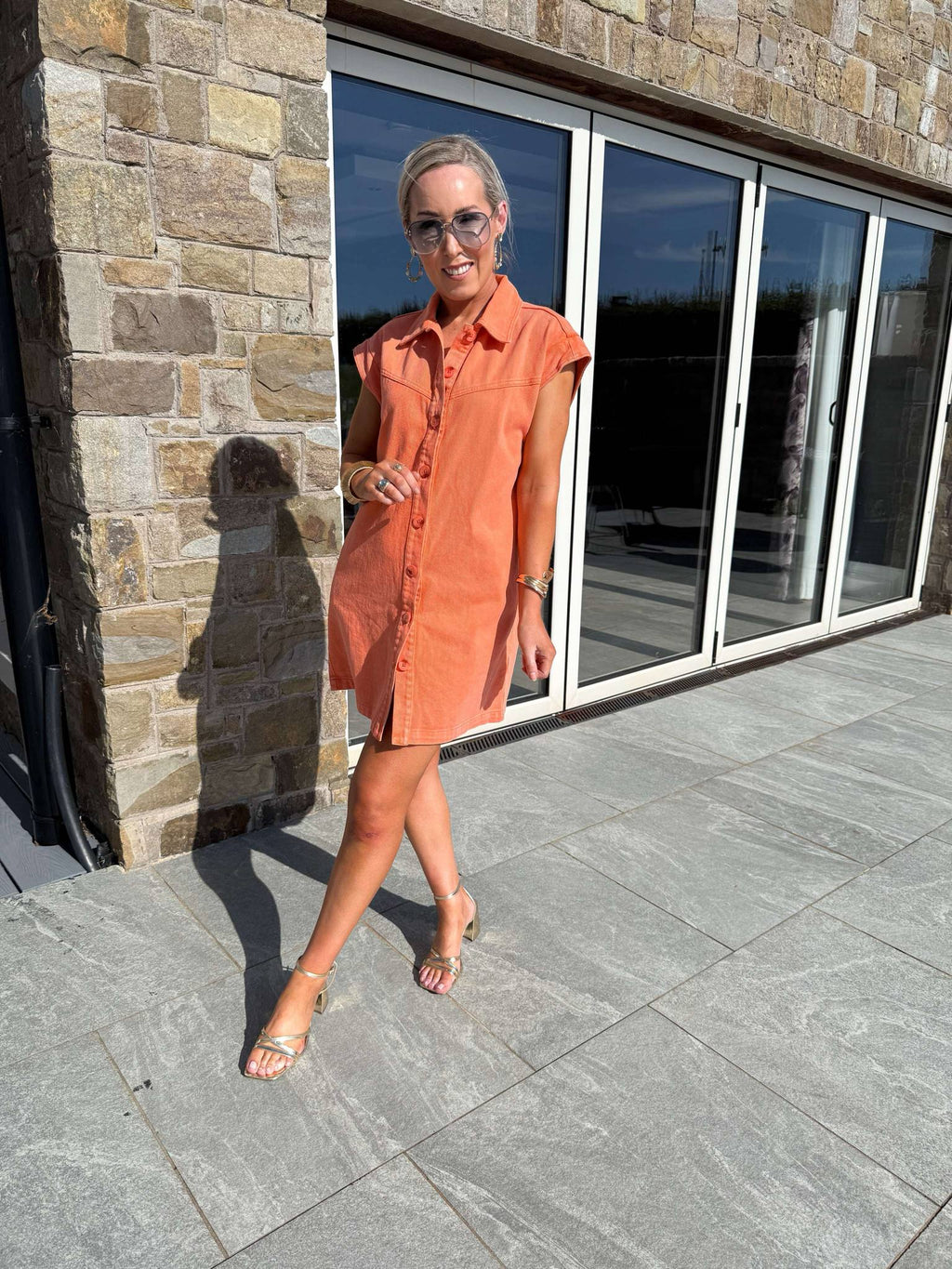Ozzi Demin Dress - Orange