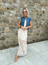 Frida Lace Cami Midi Dress - Blue Lace
