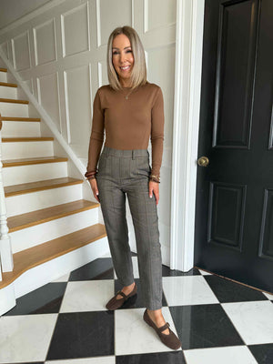 Lisa Slim Trousers - Black/Tan