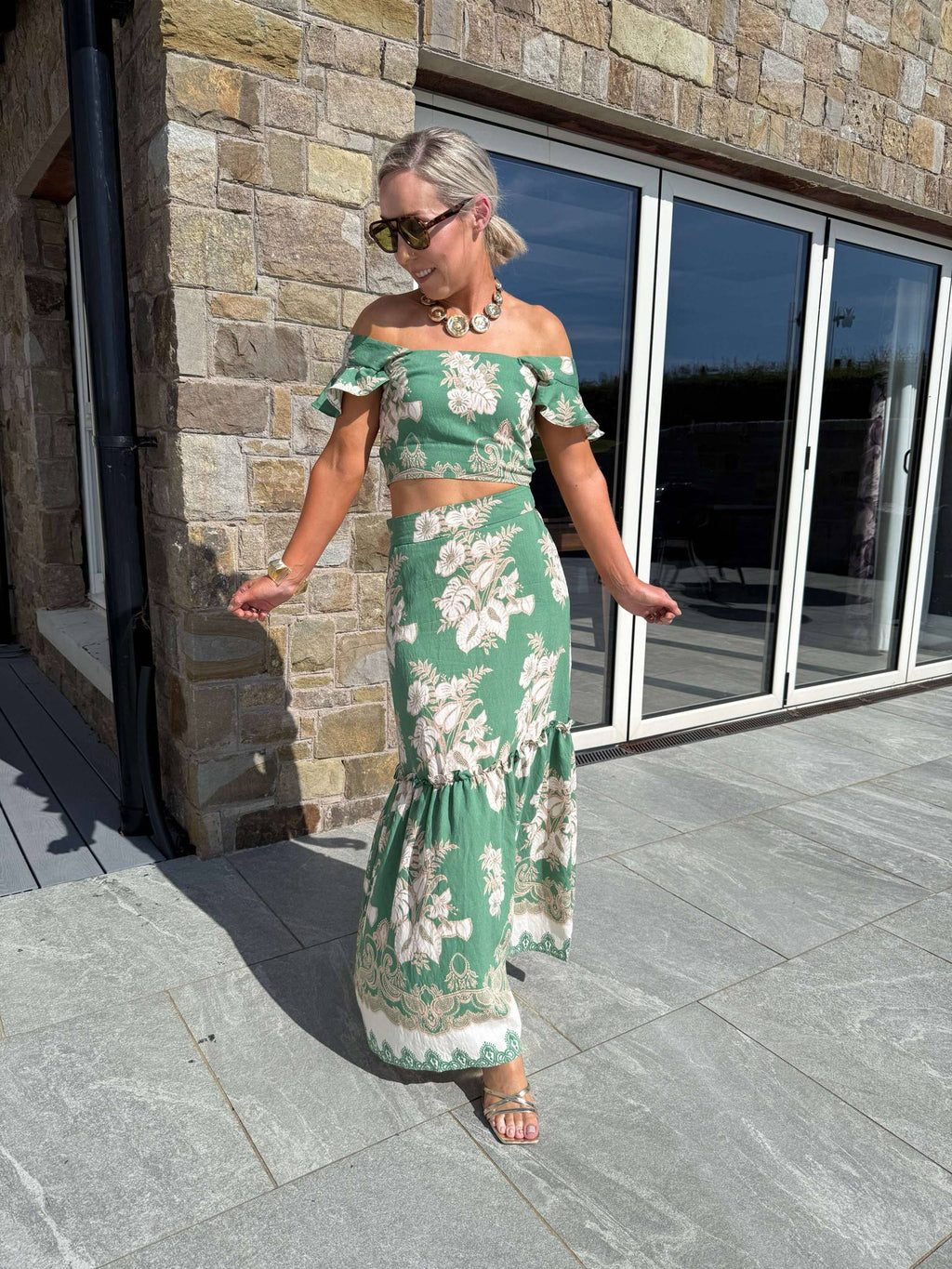 Blossom Green Floral Skirt