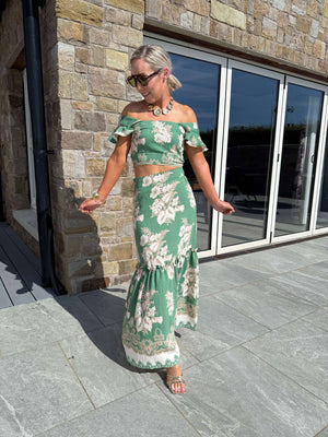 Blossom Green Floral Print Top